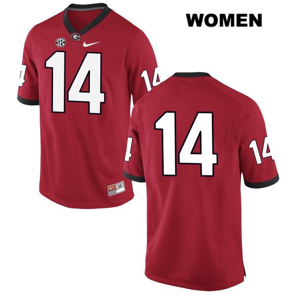 Georgia Bulldogs Women's Malkom Parrish #14 NCAA No Name Authentic Red Nike Stitched College Football Jersey ONQ5656GD
